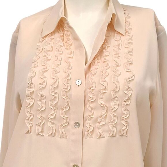 Andrea Viccaro Cream Tuxedo Top size Medium Petite - Picture 4 of 8